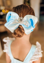 Load image into Gallery viewer, Princess bow with satin overlay and crown