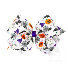 Load image into Gallery viewer, Halloween printed grosgrain bow