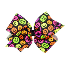 Load image into Gallery viewer, Neon Halloween themed grosgrain bow