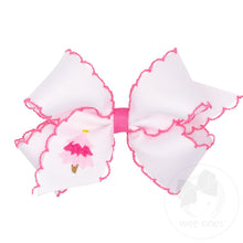 Load image into Gallery viewer, Xmas moonstitch bow with embroidered