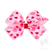 Load image into Gallery viewer, Valentine's Heart print grosgrain bow