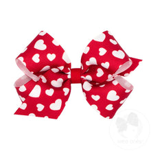 Load image into Gallery viewer, Valentine's Heart print grosgrain bow