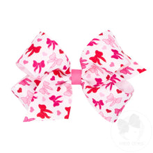Load image into Gallery viewer, Valentine's Heart printed grosgrain bow