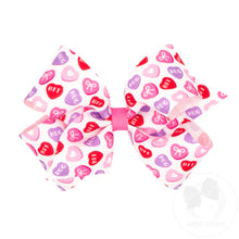 Load image into Gallery viewer, Valentine's Heart printed grosgrain bow