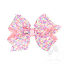 Load image into Gallery viewer, Confetti sequins overlay bow