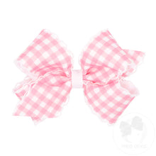 Load image into Gallery viewer, Moonstitch grosgrain hair bow in gingham print