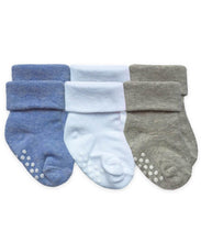 Load image into Gallery viewer, Non-Skid Turn Cuff Socks 3 Pair Pack