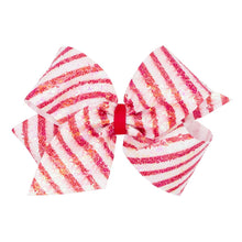 Load image into Gallery viewer, Holiday stripe sequins bow
