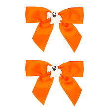 Load image into Gallery viewer, Small satin Halloween hair bows(pair)