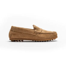 Load image into Gallery viewer, Camel suede penny loafer