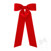 Load image into Gallery viewer, Velvet Bowtie with Knot Wrap and Streamer Tails