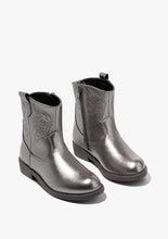 Load image into Gallery viewer, Pewter cowboy boots
