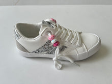 Load image into Gallery viewer, White with silver glitter detail sneaker