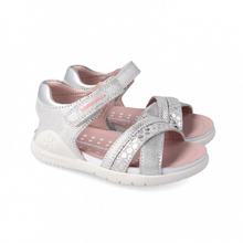 Load image into Gallery viewer, Silver leather sandals