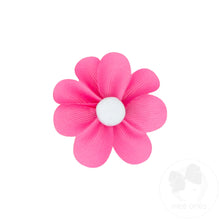 Load image into Gallery viewer, Grosgrain Petal Flower Hair Clip with Button Center