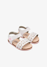 Load image into Gallery viewer, Barefoot white cut out flower sandal