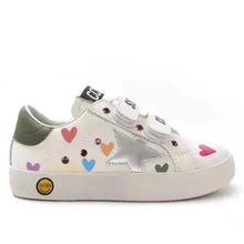 Load image into Gallery viewer, Colorful hearts velcro sneakers with silver star