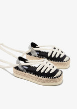 Load image into Gallery viewer, Black with beige ties wedge alpargata