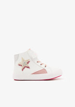 Load image into Gallery viewer, White star high top sneaker with star