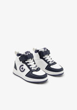 Load image into Gallery viewer, Navy and white lights high top sneaker