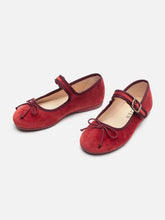 Load image into Gallery viewer, Burgundy velvet mary jane with bow