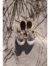 Load image into Gallery viewer, Gold metallic closed toe sandal with rubber toe
