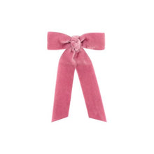 Load image into Gallery viewer, Velvet Bowtie with Knot Wrap and Streamer Tails