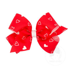 Load image into Gallery viewer, Valentines heart printed grosgrain bows