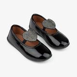 Load image into Gallery viewer, Black patent leather with heart detail