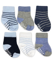 Load image into Gallery viewer, Non-Skid Crew Socks 6 Pair Pack