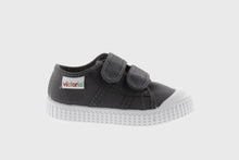 Load image into Gallery viewer, Dark gray canvas double velcro sneaker