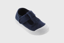 Load image into Gallery viewer, Navy t-strap with velcro