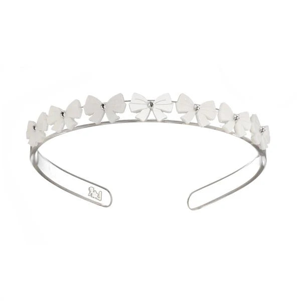 Mini white bows headband