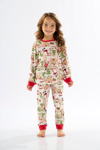Two piece printed Christmas pajama