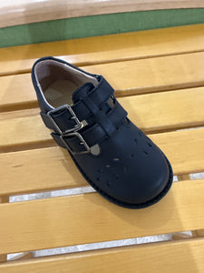 Black double straps with velcro school shoe (20-Hojas)