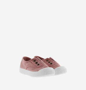 Nude canvas slip on