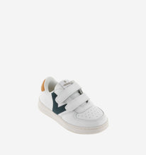 Load image into Gallery viewer, White leather sneaker with contrast green/mustard
