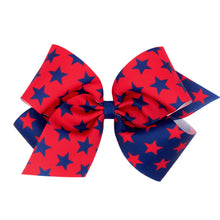 Load image into Gallery viewer, Two tone stars grosgrain bow- School colors
