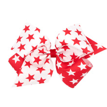 Load image into Gallery viewer, Two tone stars grosgrain bow- School colors
