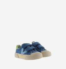 Load image into Gallery viewer, Jeans canvas sneaker with light blue "V" detail
