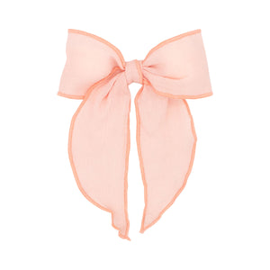 Cotton gauze bowtie with twisted wrap and whimsy tails