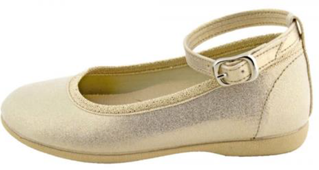 Gold ballerina with ankle strap