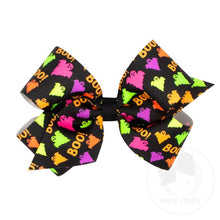 Load image into Gallery viewer, Neon Halloween themed grosgrain bow
