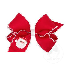 Load image into Gallery viewer, Xmas moonstitch bow with embroidered
