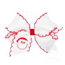 Load image into Gallery viewer, Xmas moonstitch bow with embroidered
