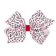 Load image into Gallery viewer, Confetti print bow in school colors

