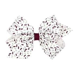 Confetti print bow in school colors