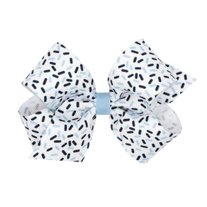 Confetti print bow in school colors