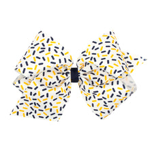 Load image into Gallery viewer, Confetti print bow in school colors
