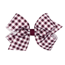 Load image into Gallery viewer, Gingham grosgrain bow- School uniform colors
